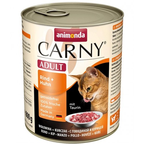 کنسرو بیف و مرغ کارنی انیموندا مخصوص گربه بالغ/ 800 گرم/ Animonda Carny  Adult Beef + Chicken 